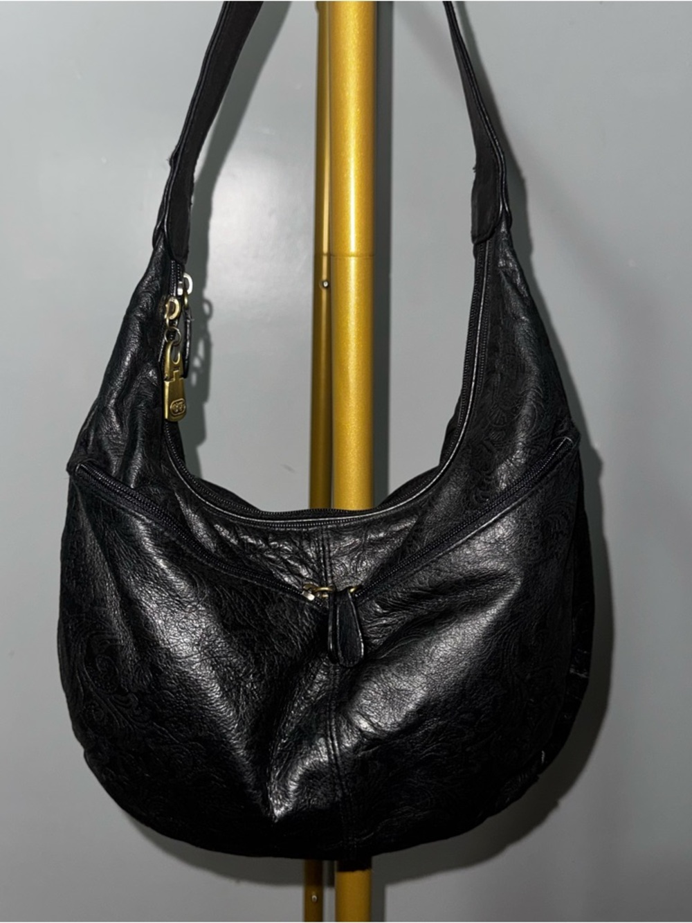 Great American Leatherworks Embossed Hobo Shoulder Bag